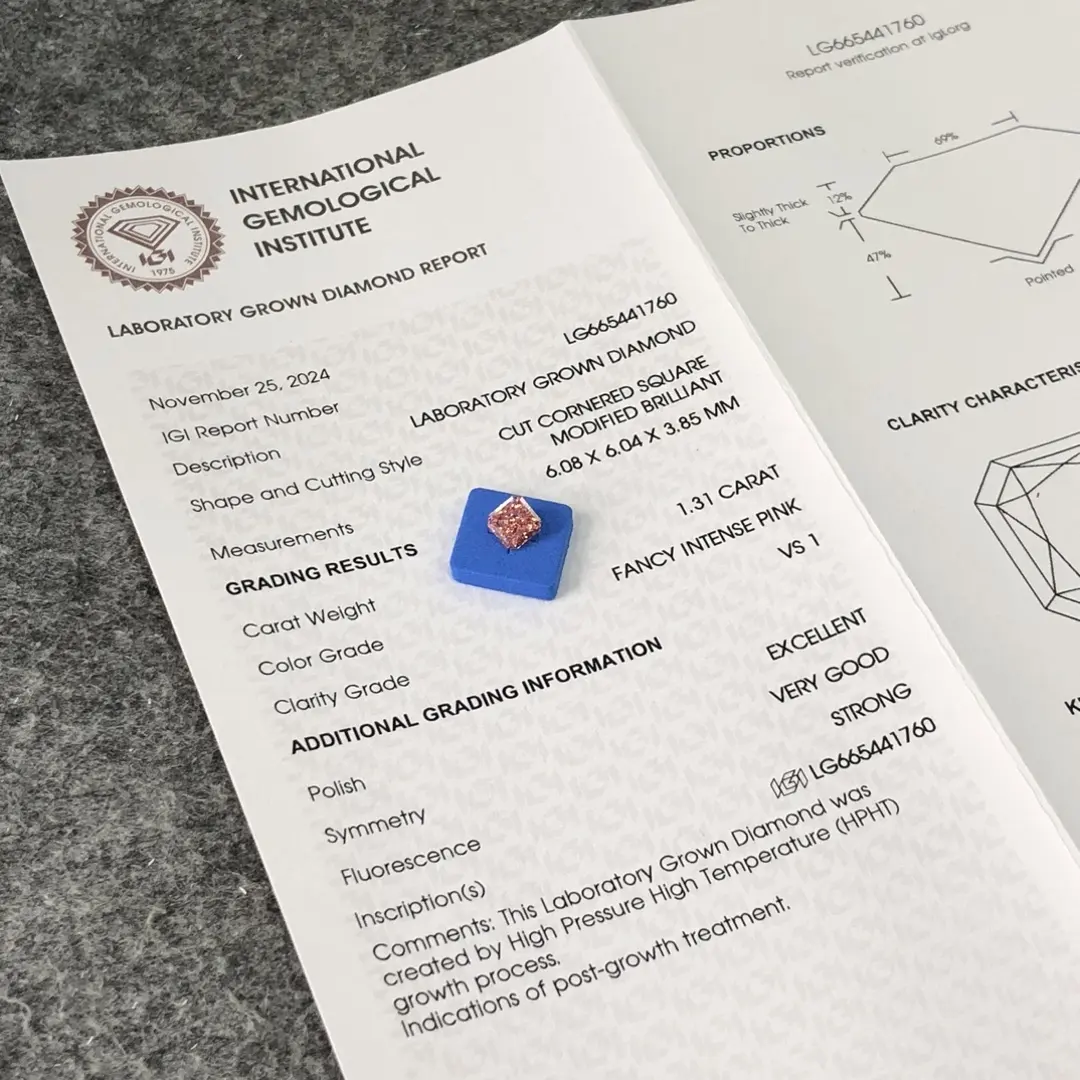 Diamantes artificiales, diamantes de laboratorio rosas al por mayor - Joyería Messi 6