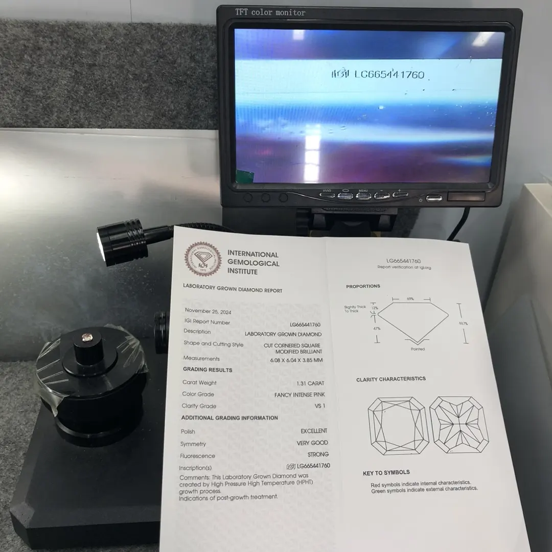 Diamantes artificiales, diamantes de laboratorio rosas al por mayor - Joyería Messi 4