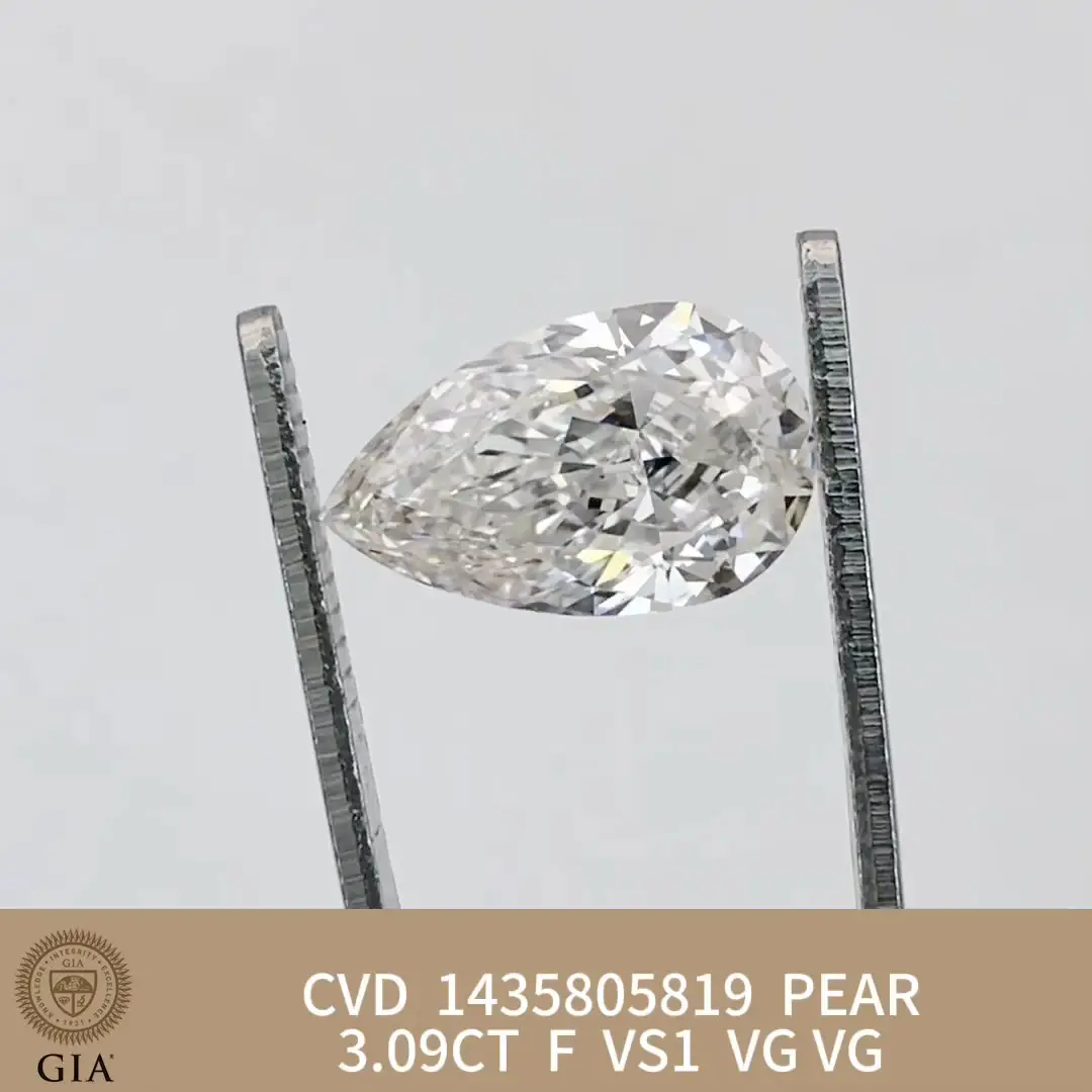 Pera CVD 3.09ct f vs1 VG VG 1435805819 Diamante coltivata da laboratorio per gioielli | Gioielli Messi 1