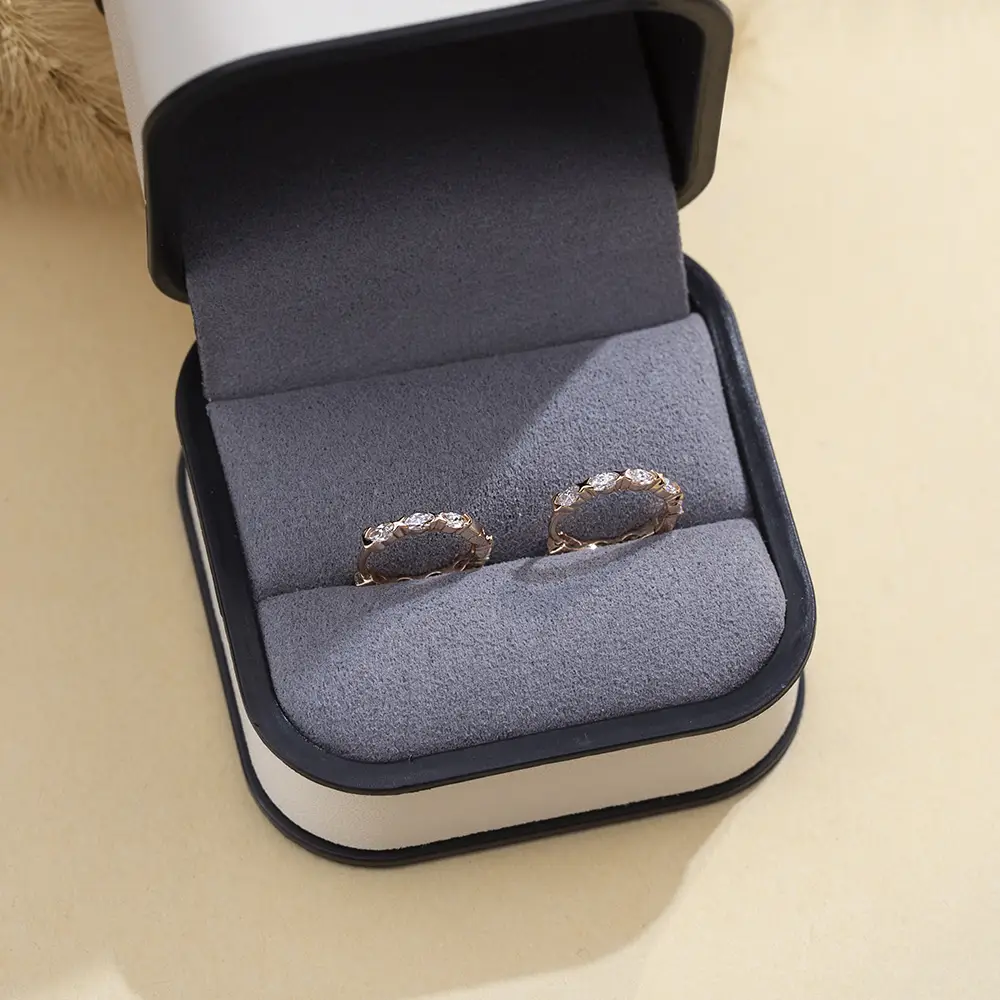 18K Rose Gold Marquise Cut Lab Diamond Earrings - Messi Jewelry 5