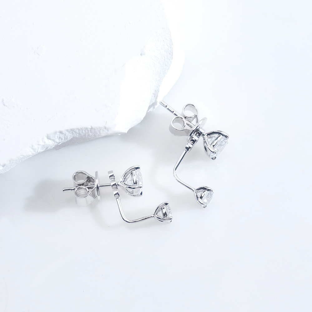 Messi Jewelry MSE-732 18K 14K White Gold Earring Lab Diamond CVD Customized Jewerly 8