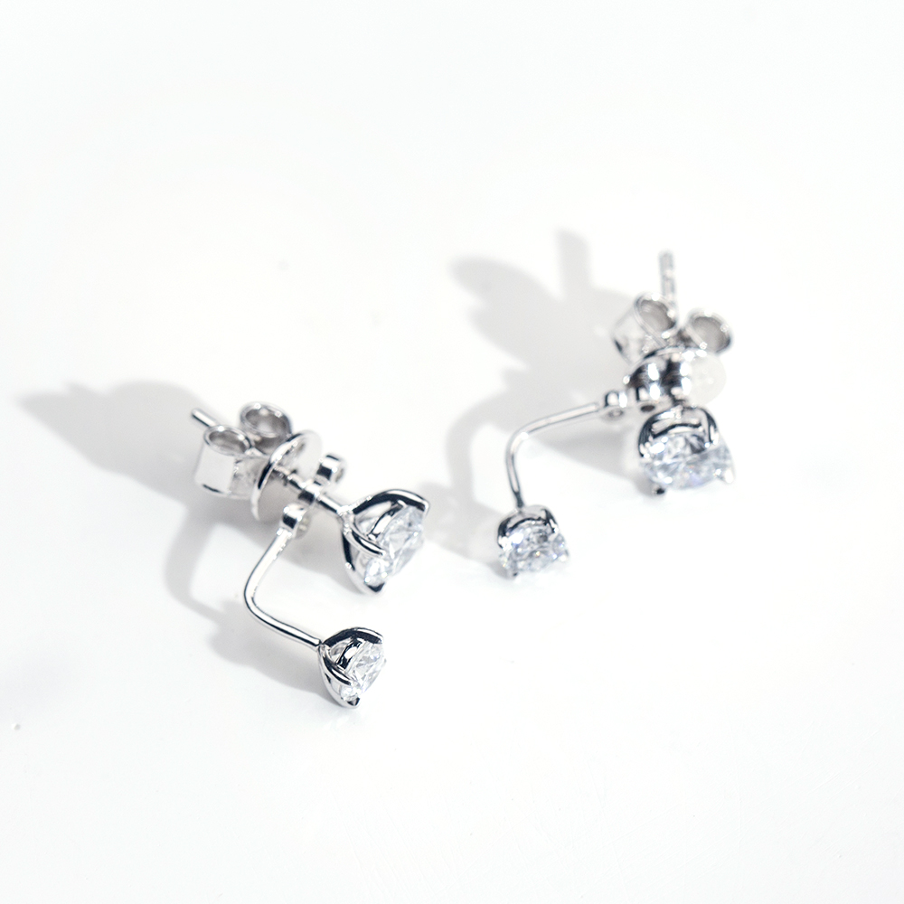 Messi Jewelry MSE-732 18K 14K White Gold Earring Lab Diamond CVD Customized Jewerly 11