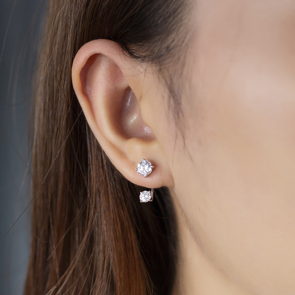 Messi Jewelry MSE-732 18K 14K White Gold Earring Lab Diamond CVD Customized Jewerly 9