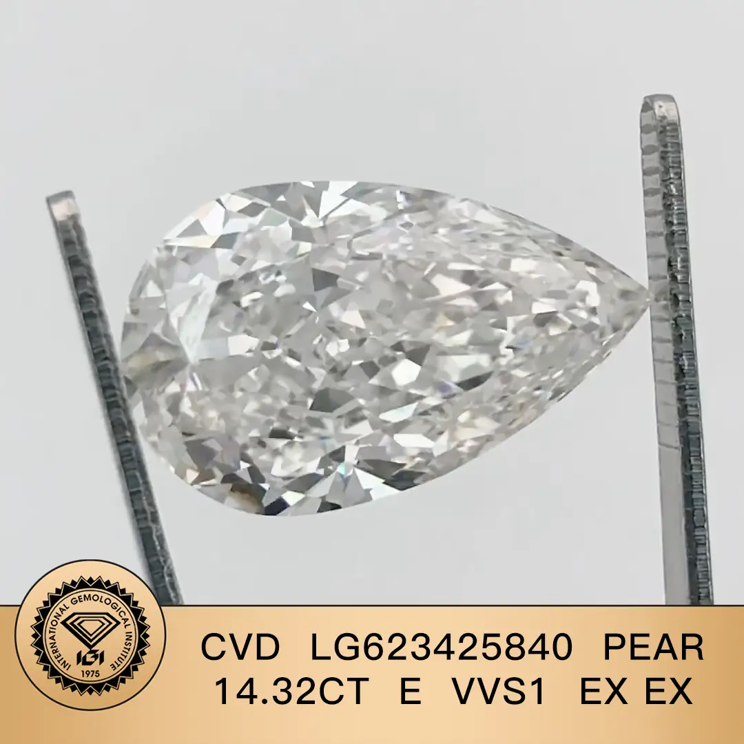 IGI PERE 14.32CT E VVS1 EX EX CVD LG623425840 Lab Grown Diamond 1