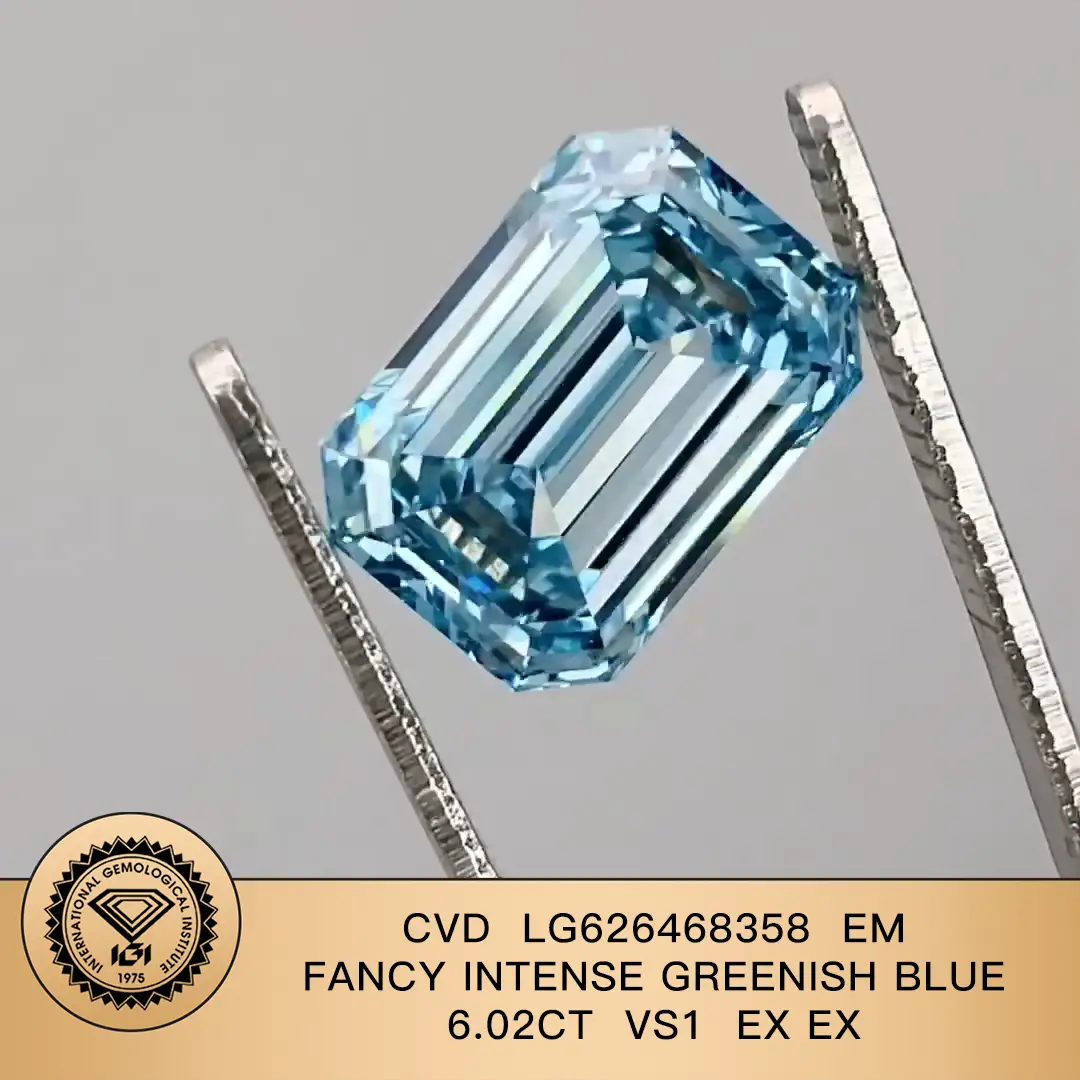Emerald Fancy intenso azul verdoso 6.02ct CVD S1 ex CVD LG626468358 1