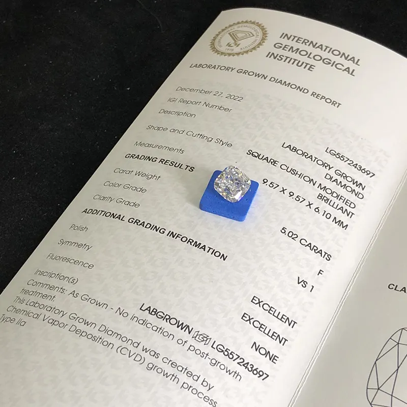 Cushion Lab Diamond Gia Lab Grown Diamonds for Necklace Highly Rated 3