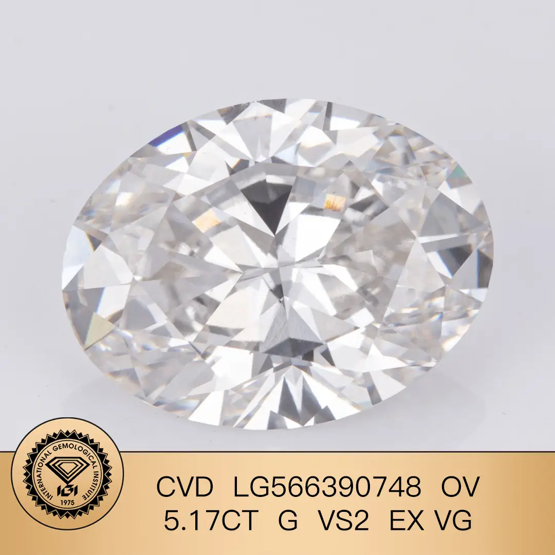 CVD Lab Grown Diamond Oval 5.17ct G VS2 EX VG per gioielli LG566390748 | Gioielli Messi 1