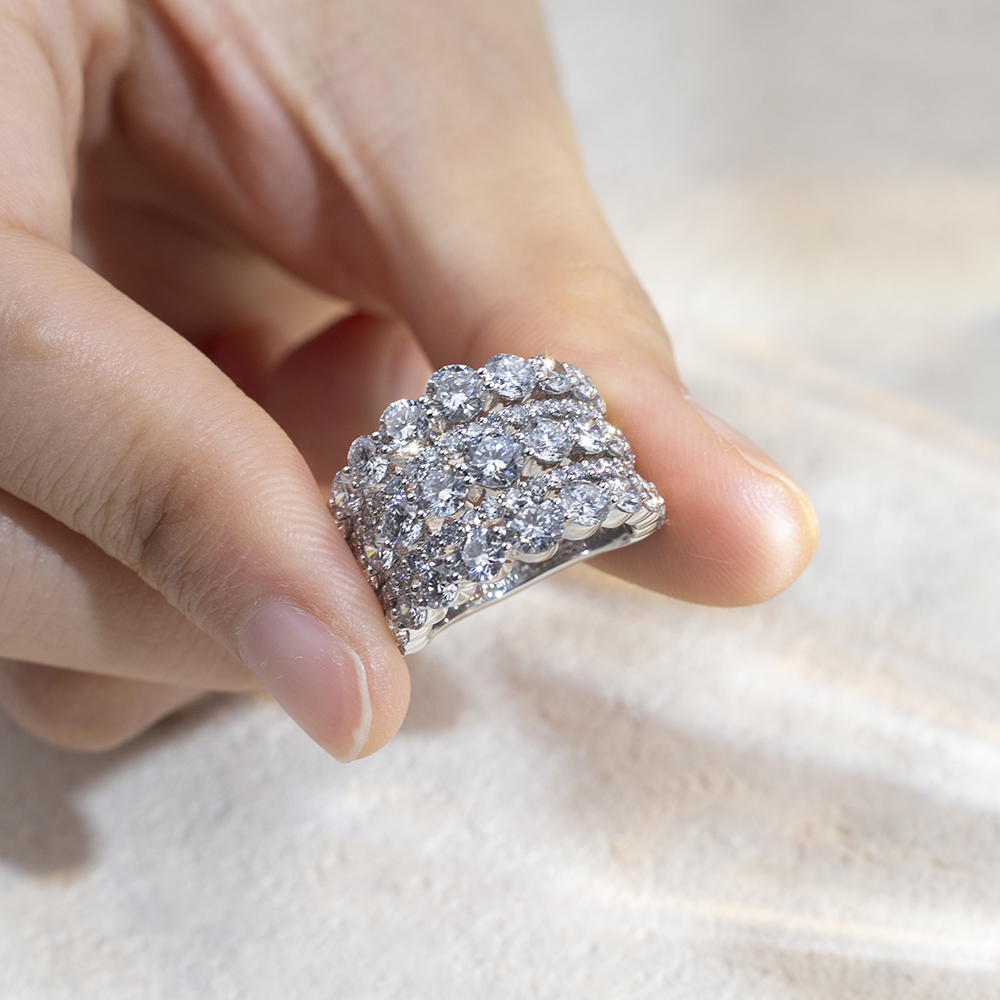 MSR-1741 Messi Pretty Lab Grown Diamond Fashion Eternity Ring Luxury 12