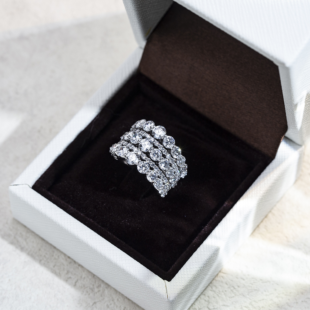 MSR-1741 Messi Pretty Lab Grown Diamond Fashion Eternity Ring Luxury 9
