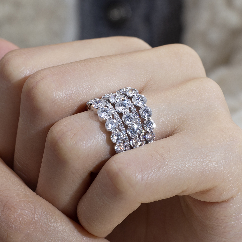 MSR-1741 Messi Pretty Lab Grown Diamond Fashion Eternity Ring Luxury 14