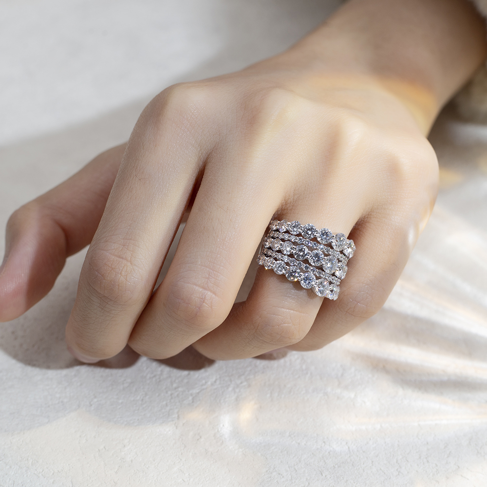 MSR-1741 Messi Pretty Lab Grown Diamond Fashion Eternity Ring Luxury 13