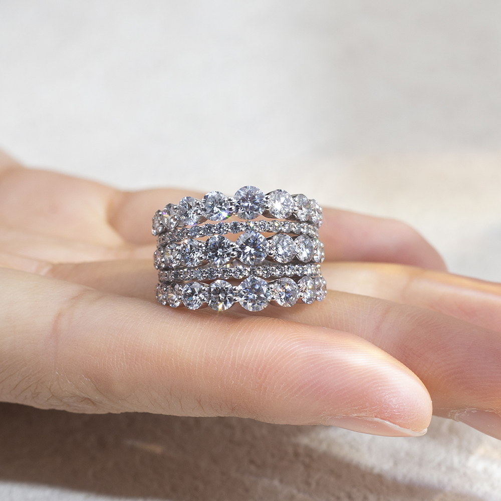 MSR-1741 Messi Pretty Lab Grown Diamond Fashion Eternity Ring Luxury 11