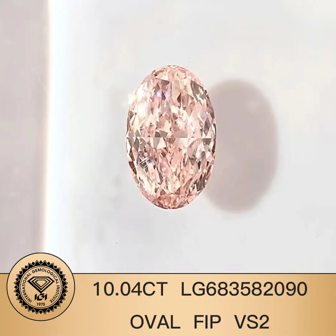 Messi Jewelry Lab Diamond 10.04ct LG683582090 Oval Fancy Intense Rosa vs2 1