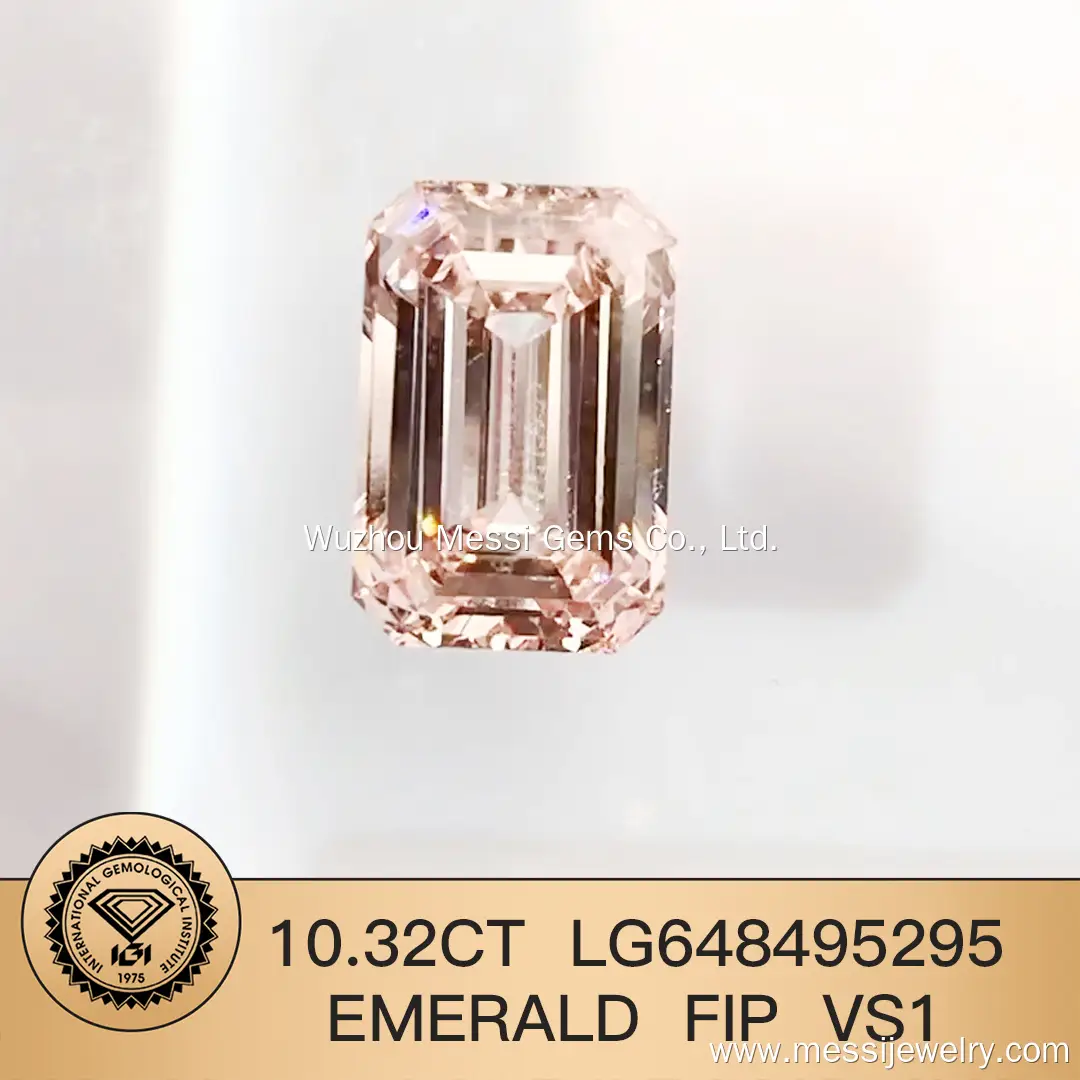 Messi Jewelry Lab coltivato Diamond Fancy Intense Pink Emerald 10.32CT VS1 LG648495295 1