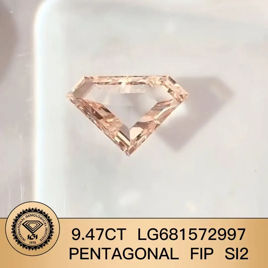 IGI Pentagonale 9.47CT LG681572997 Fancy Intense Pink SI2 Custom Lab Diamond 1