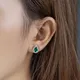 Lab Emerald Earring 18K Gold - Messi Jewelry 3