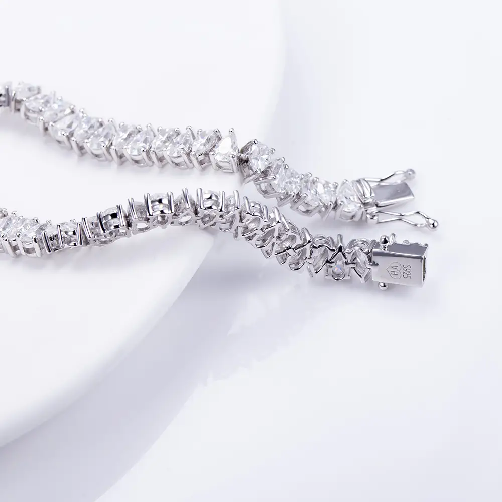 Gioielli Messi MSB-608 Personalizza la forma a forma di pera diamante 9k/10k/14K/18K Bracciale da tennis d'oro 1