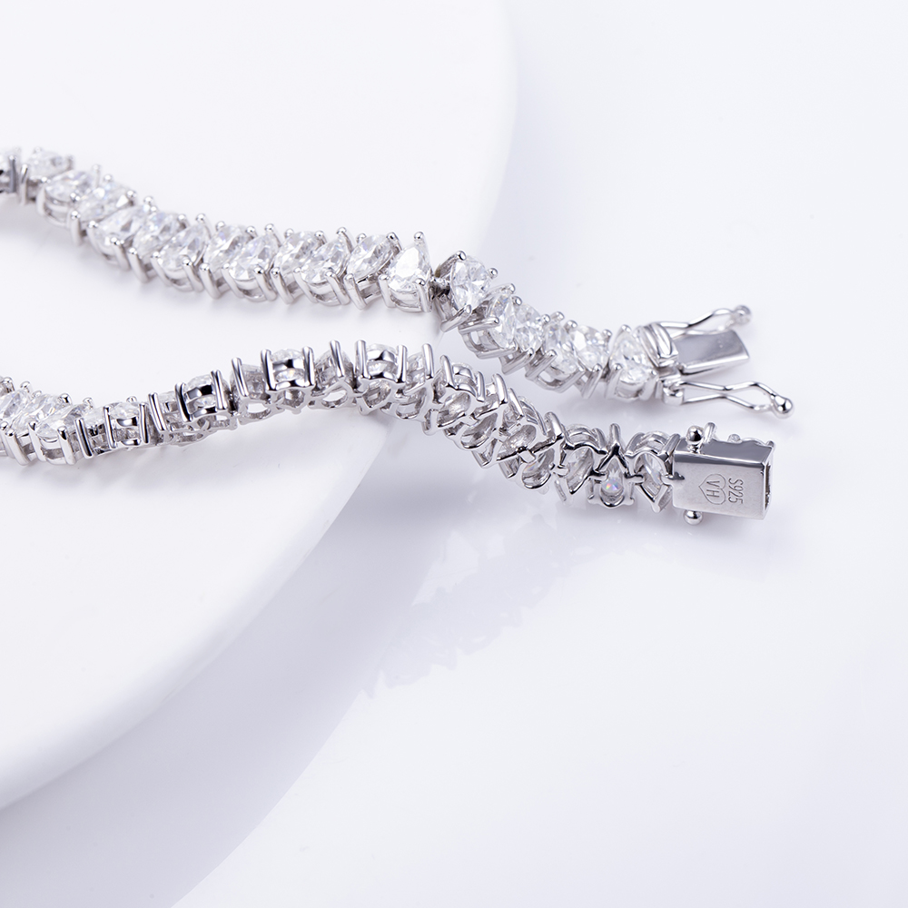 Messi Jewelry MSB-608 Customize Pear shape Lab Diamond 9K/10K/14K/18K Gold Tennis Bracelet 10