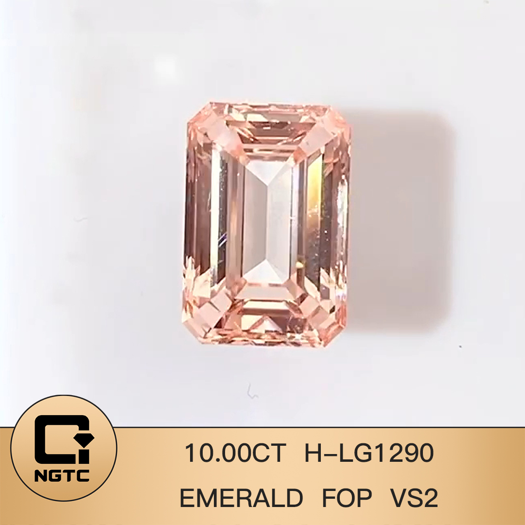 Messi Alahas Lab Gitubo nga Diamond Fancy Orange Pink Emerald 10.0CT H-LG1290 4