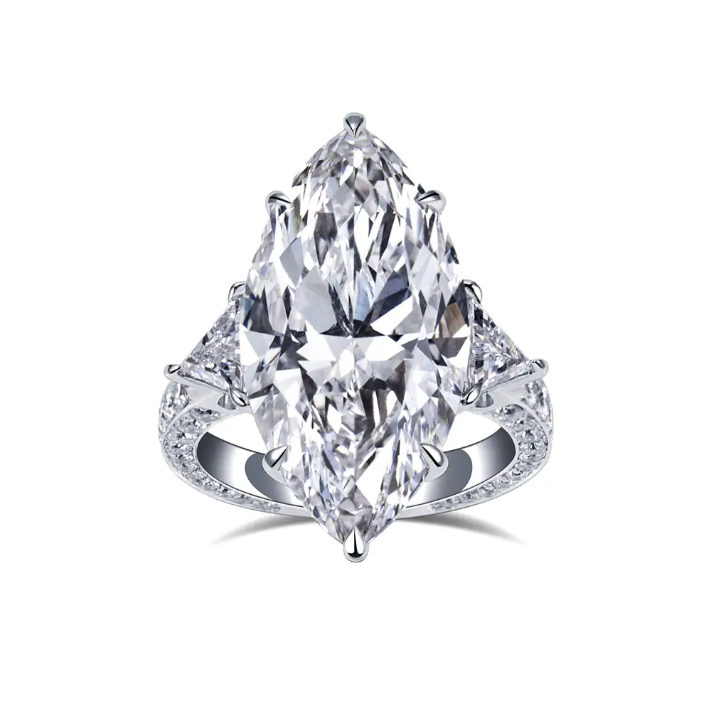 Anello Diamond CVD da laboratorio CVD Diamond da 9,93 ct oro dorato 18K. 1