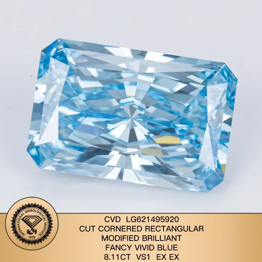 IGI 8.11CT VS1 EX EX EX Ex ad angolo rettangolare Modificata brillante di fantasia VIVUTA VIVIO CVD LG621495920 Lab Grown Diamond 1
