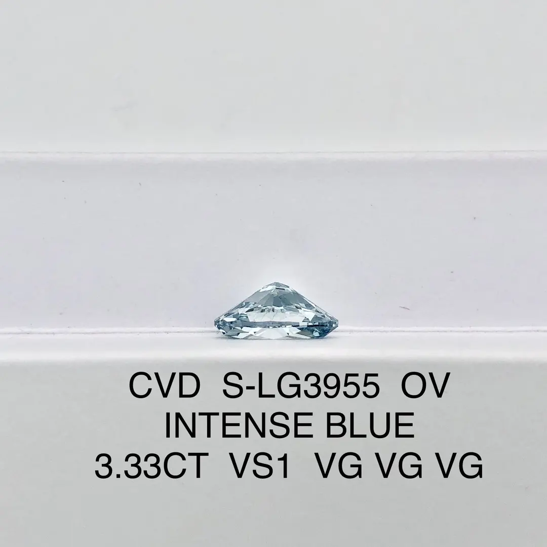 Lab Diamond Oval INTENSE BLUE 3.33CT VS1 CVD S-LG3955 - IGI Certified
 2