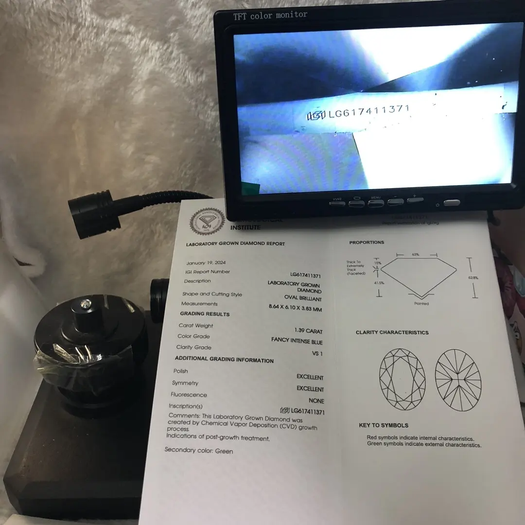 Fine Quality 3 Carat Oval Lab Grown Diamond for Jewelry 3