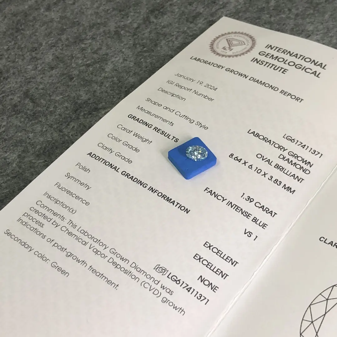 Fine Quality 3 Carat Oval Lab Grown Diamond for Jewelry 5