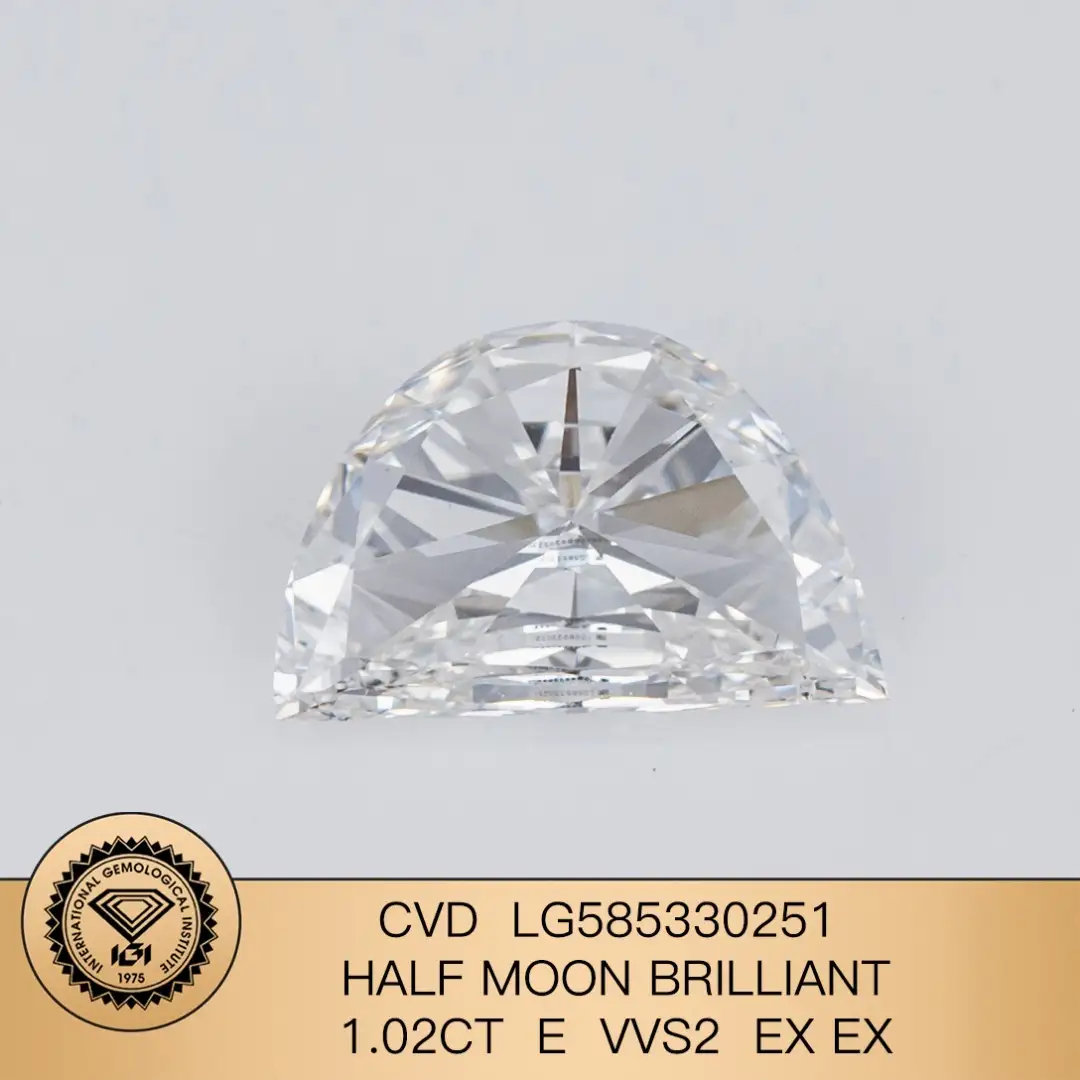 Personalizza Half Moon Brilliant Cut 1.02ct E VVS2 EX EX Lab Diamond con certificato IGI LG585330251 1