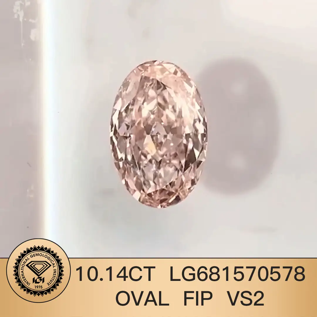 Messi Jewelry Lab Diamond Fancy Pink Intense 10.14ct LG681570578 Oval vs2 1