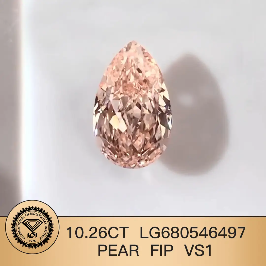 Gioielli Messi personalizzano fantasia intenso rosa VS1 CVD Lab Diamond con certificato IGI 1
