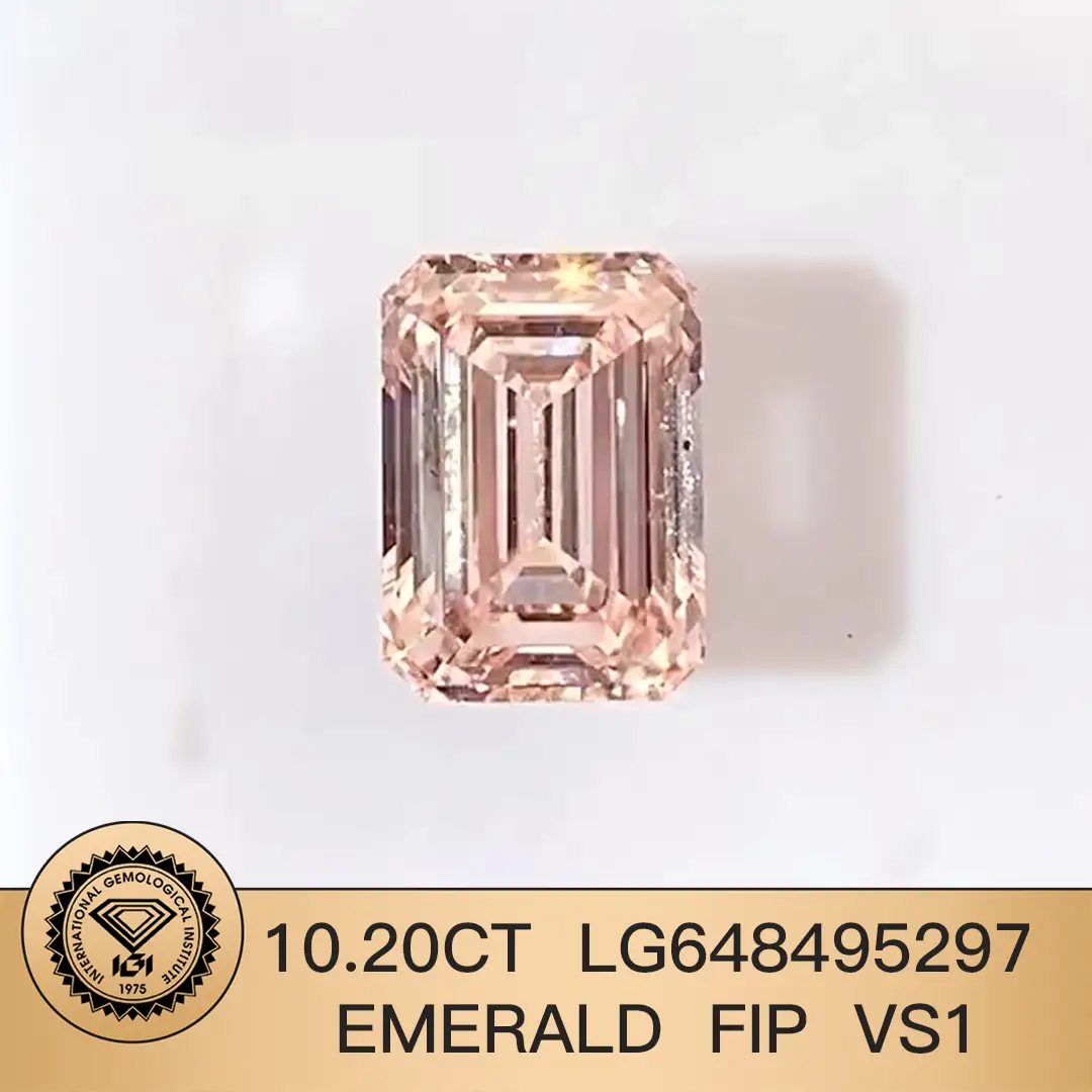 Messi Jewelry Lab coltivato Diamond Fancy Pink Intense 10.20ct LG648495297 Emerald Vs1 1