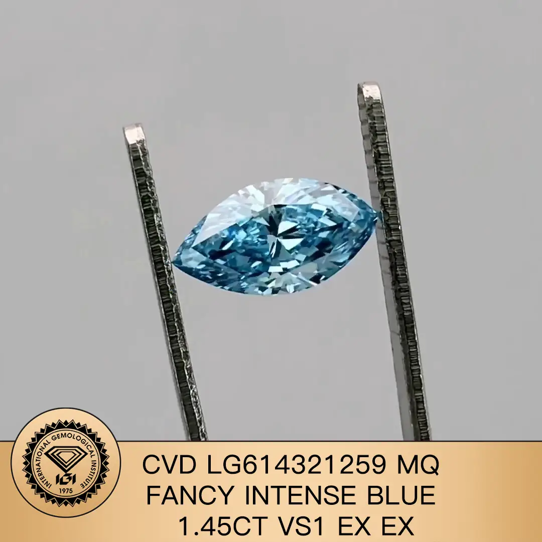 CVD Marquise Fancy Intense Blue 1,45CT VS1 EX Ex Lab Diamond per gioielli LG614321259 | Gioielli Messi 1