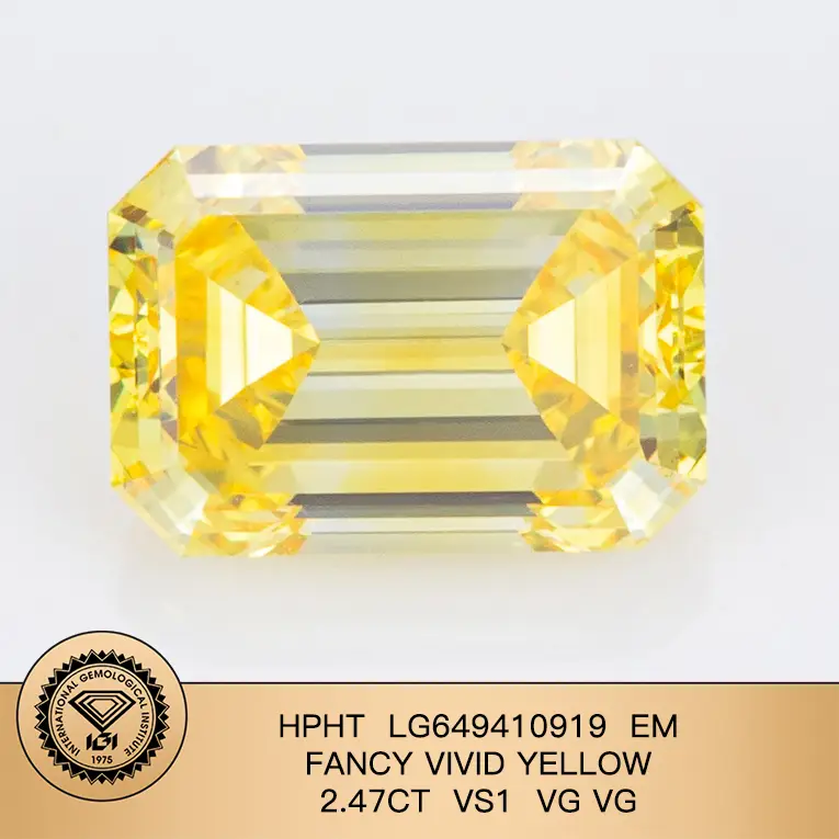 Fancy VIVID GIALLO 2,47CT VS1 VG VG HPHT Smeraldo Shade Lab Diamond con certificato IGI LG602336134 1
