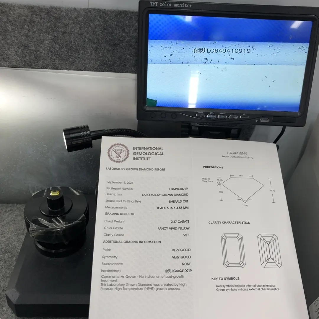 Lab Created Yellow Diamond with Custom Services for Necklace 3