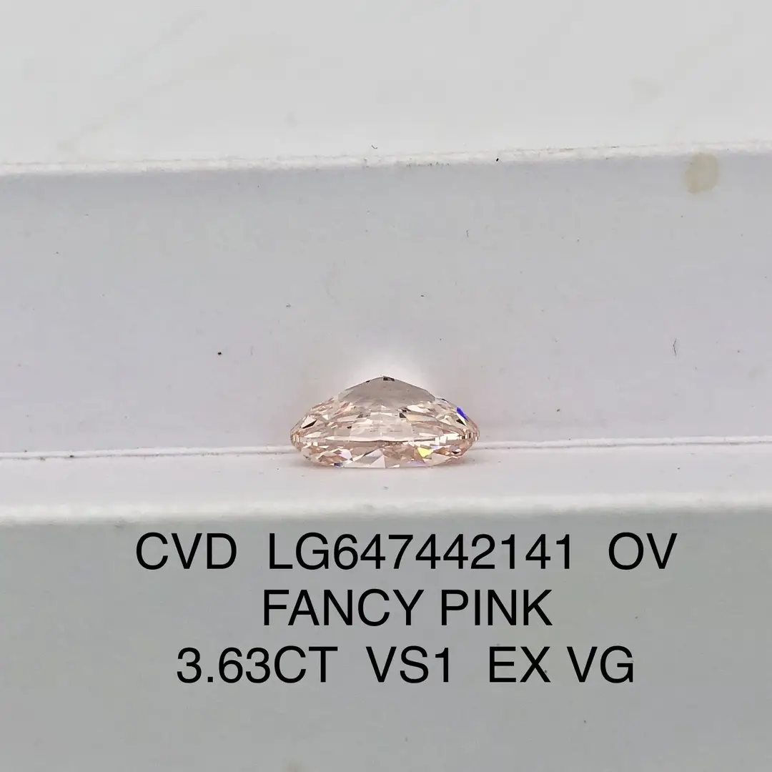 3.63CT Oval Lab Grown Diamond - IGI Certified Symmetry 4