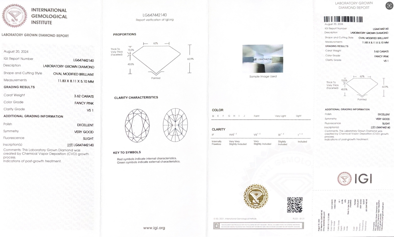 3.62CT PEAR LAB DIAMOND - IGI Certified - Customizable Jewelry 8