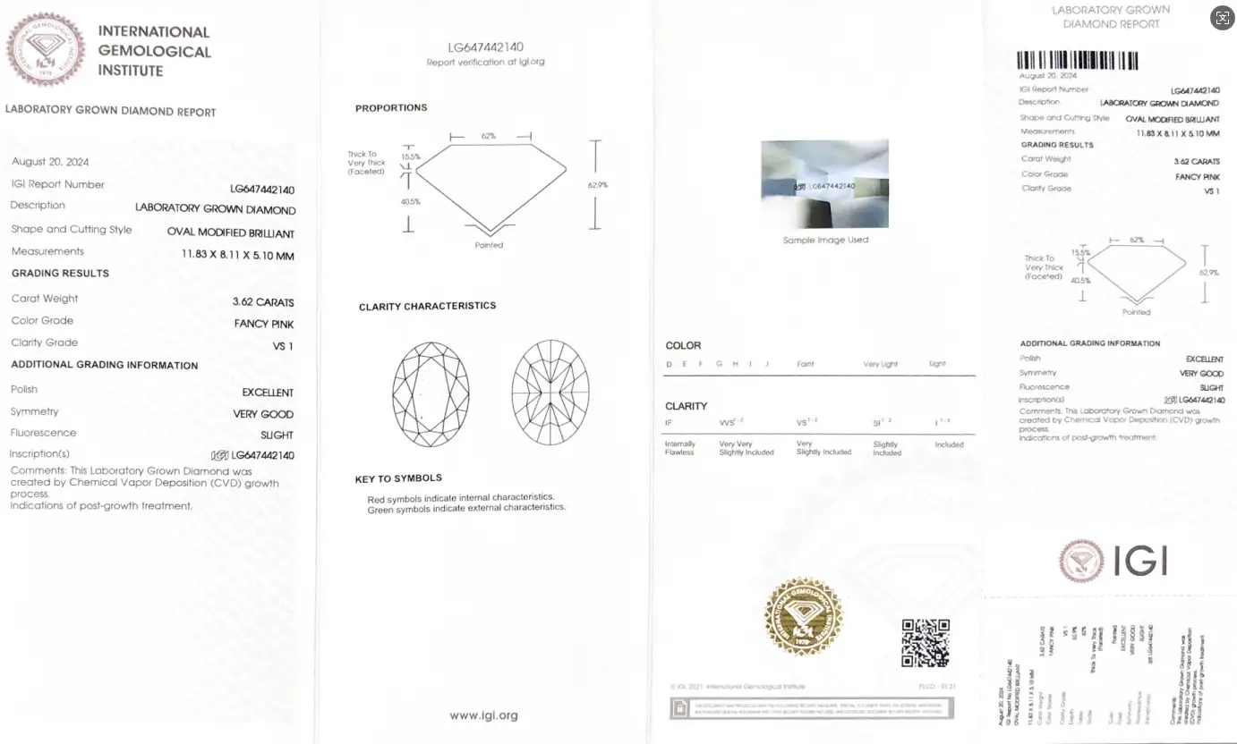 3.62CT PEAR LAB DIAMOND - IGI Certified - Customizable Jewelry 6
