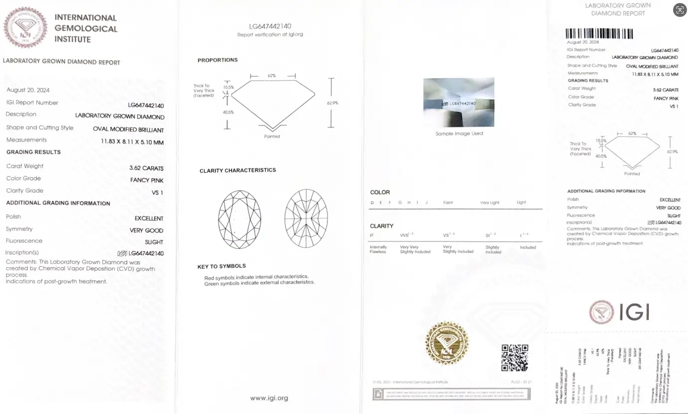 3.62CT PEAR LAB DIAMOND - IGI Certified - Customizable Jewelry 6