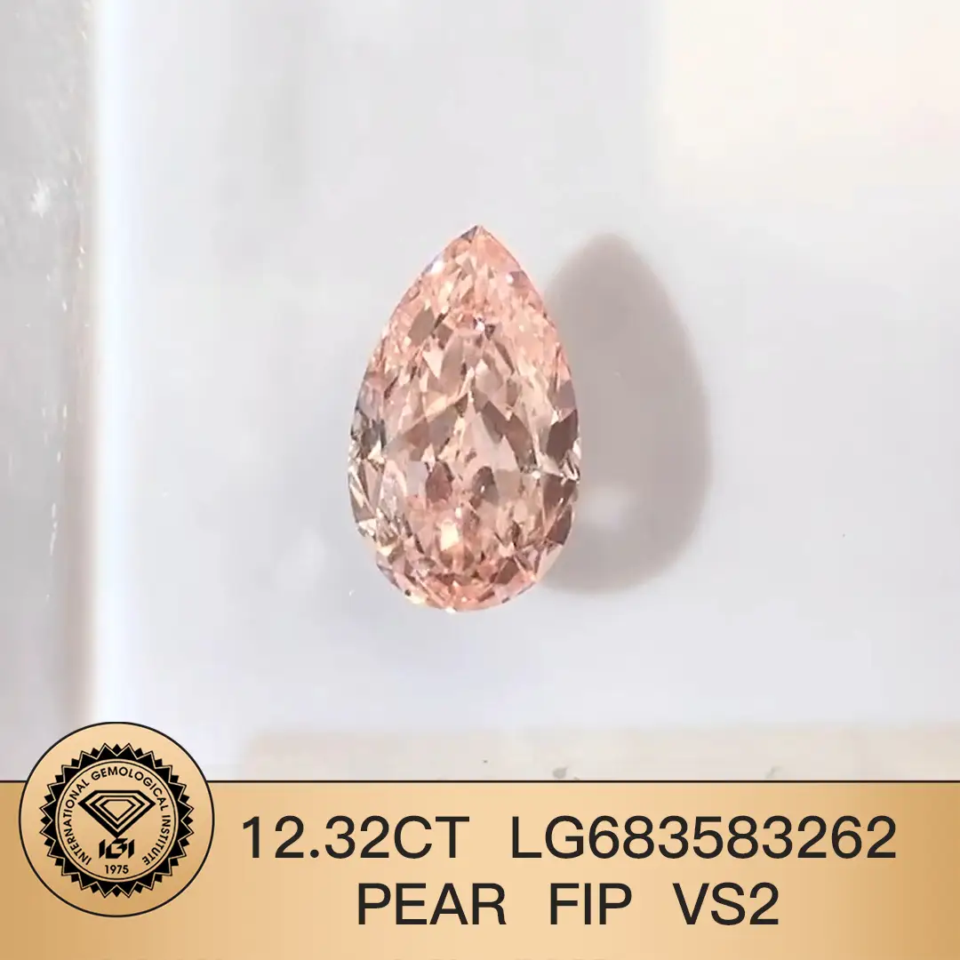IGI 12.32CT LG683583262 PEA FANTAST INTENSE PINK VS2 Diamante coltivata 1