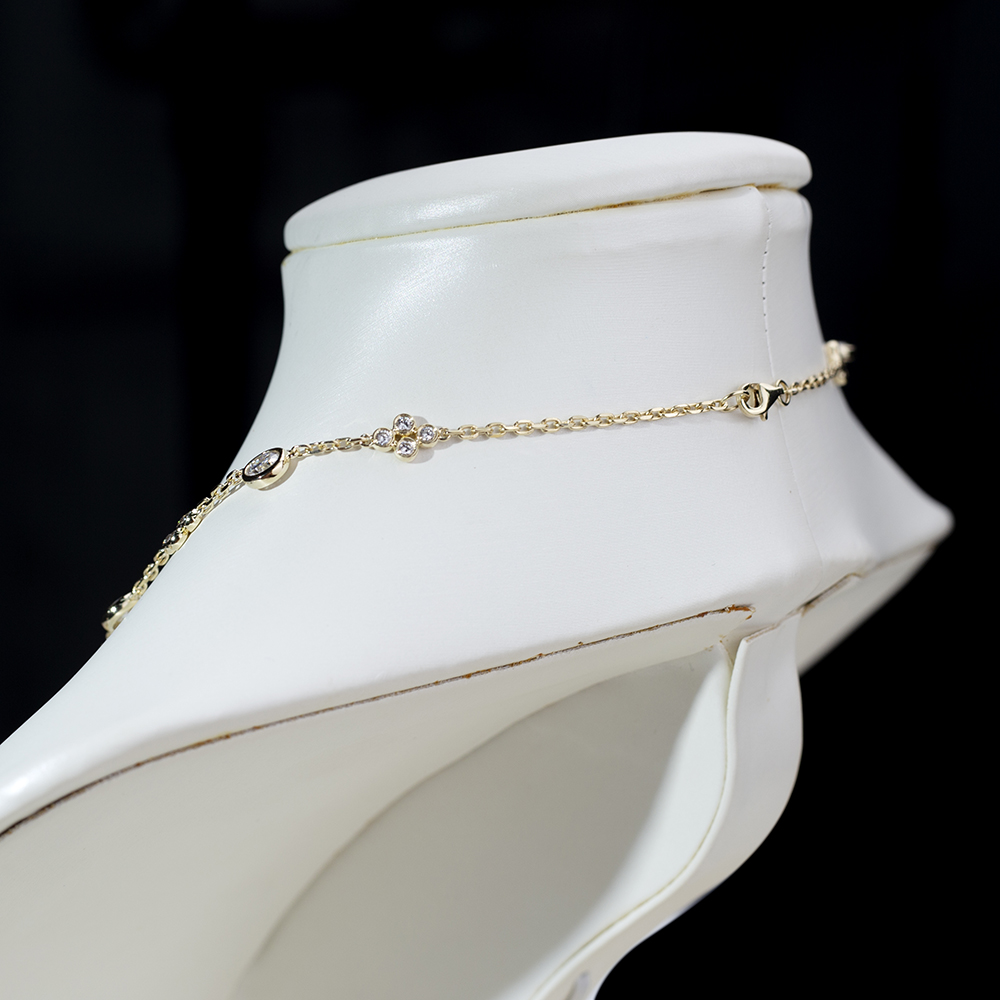 MSN-839 Fashion lab Gitubo nga Diamond Necklace 18K Yellow Gold - Messijewelry 10