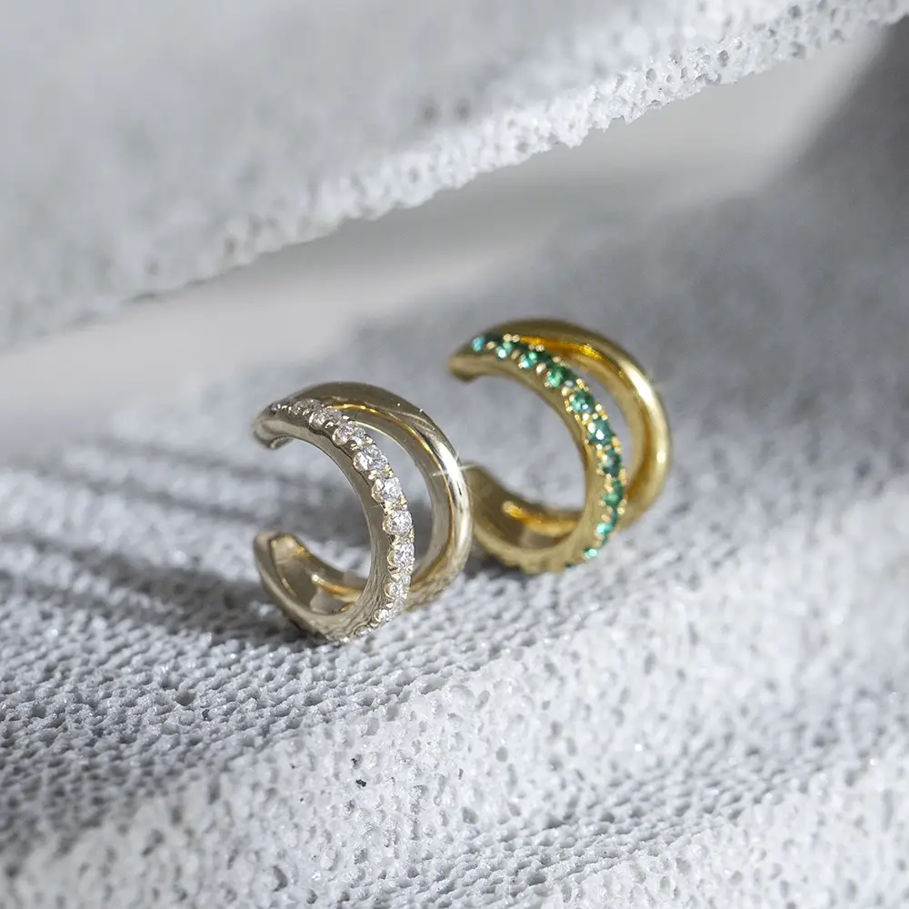 Messi Jewlery MSE-762 18K 14K Gold Earring Lab Diamond Lab Lab Emerald Gioielli personalizzati 1
