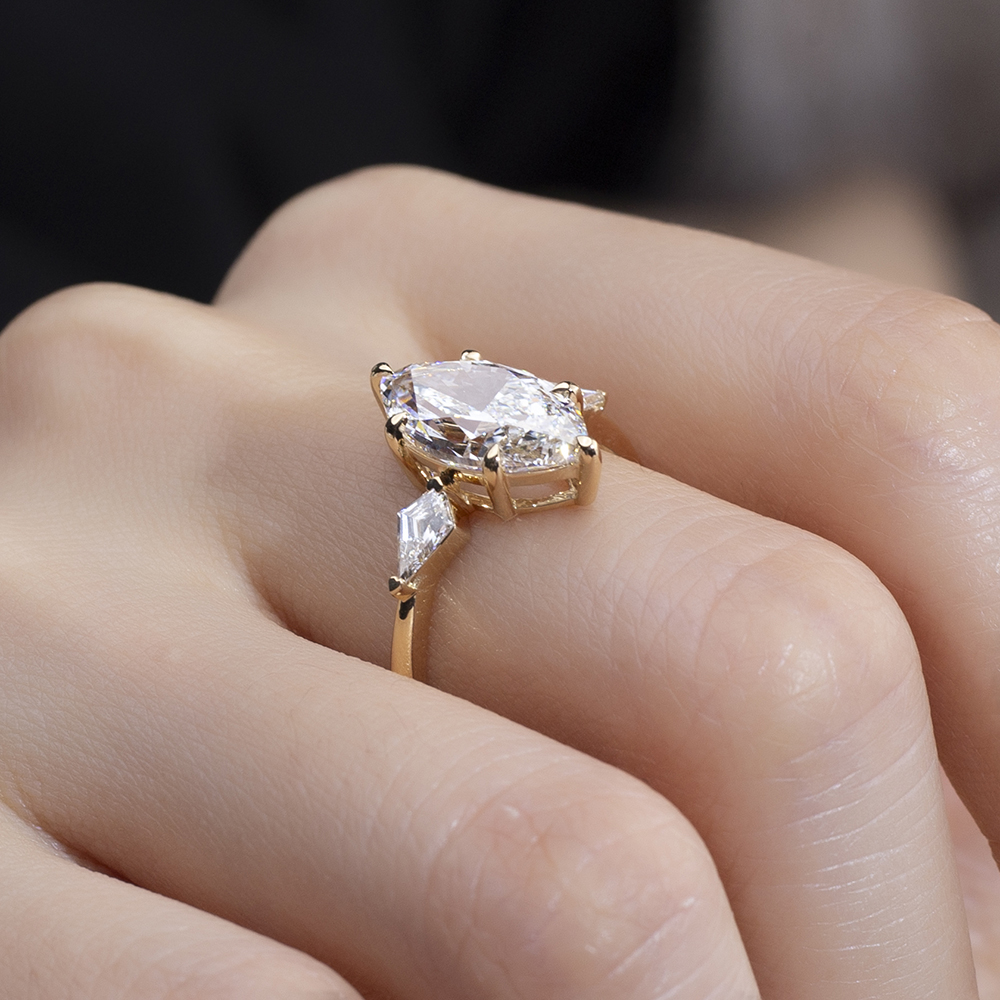 MSR-1800 Marquise Cut Engagement Ring 18K Gold Ring Luxury Alahas | Messi Alahas 8