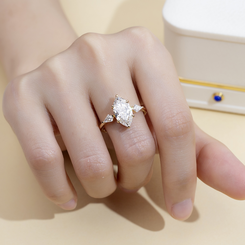MSR-1800 Marquise Cut Engagement Ring 18K Gold Ring Luxury Alahas | Messi Alahas 9