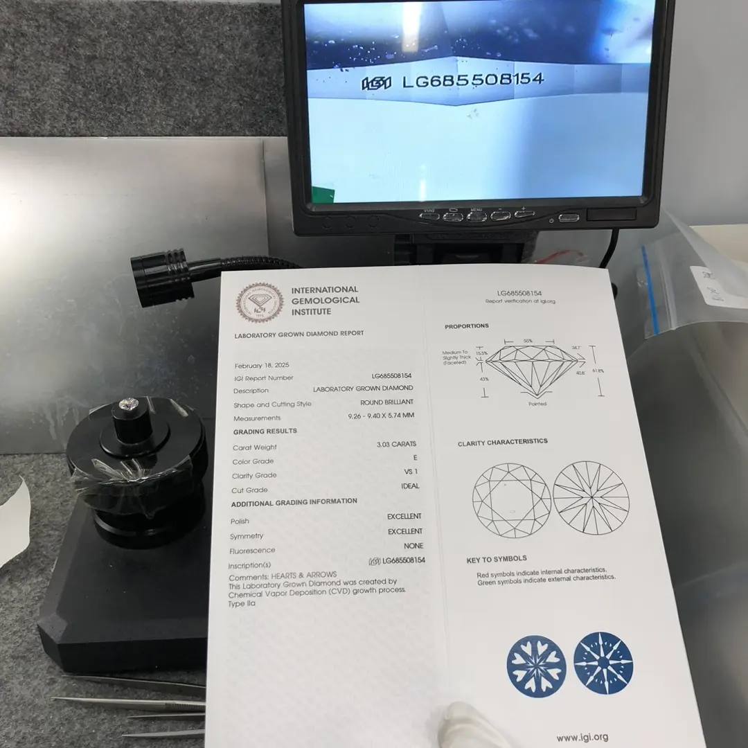 Barang Kemas Messi Berlian Bulat 4 Karat Berlian Bulat 4 Karat Berlian Bulat 4 Karat Berlian Bulat Keselamatan Tinggi 2