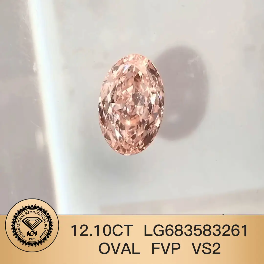 IGI 12.10ct LG683583261 Oval Fancy Vivid Pink VS2 Lab Grown Diamond 1