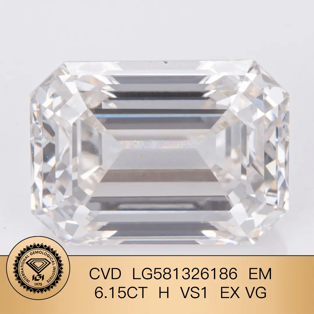 Messi gioielli smeraldo forma 6.15carat h vs1 ex vg cvd lab diamond lg581326186 1
