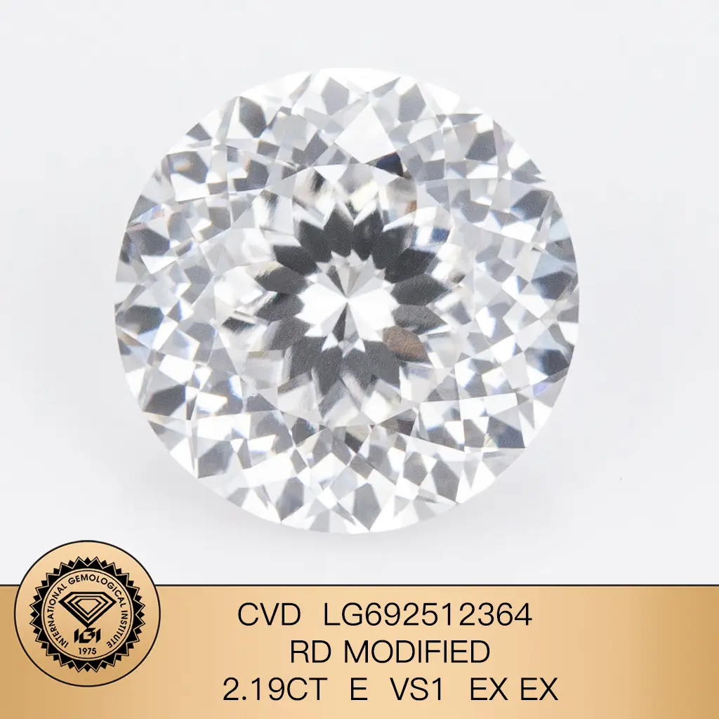 Cut round speciale modificato 2.19Carat E VS1 EX EX Lab Diamond con certificato IGI LG692512364 1