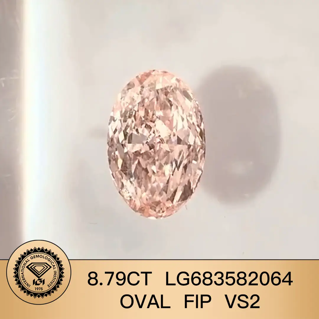 Customize Oval Fancy Pink Lab Diamond 8.79ct with IGI Certificate 3