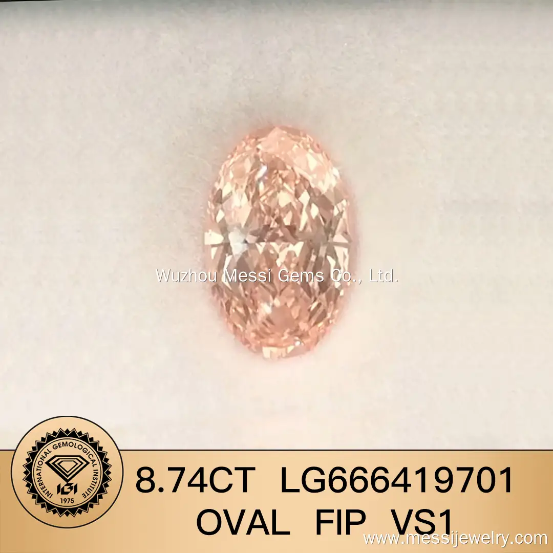 Gioielli Messi personalizza a forma ovale fantasia intensa rosa vs1 laboratorio con certificato IGI 1